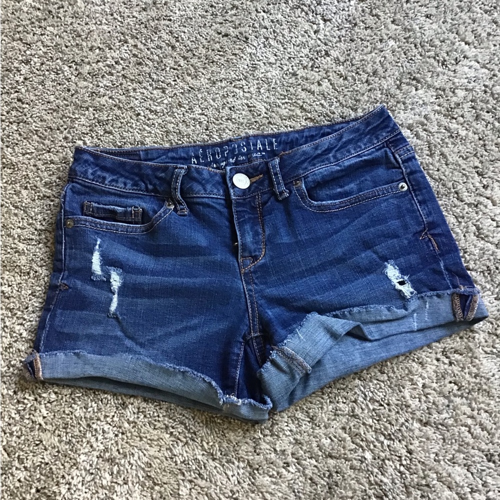 Aeropostale Dark Blue Denim Cutoff Shorts size 0